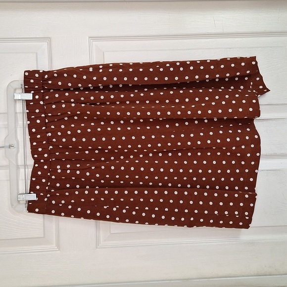 Soncy Polka Dot Wrap Skirt Size 0 (12) Brown & White NWT - Picture 8 of 8